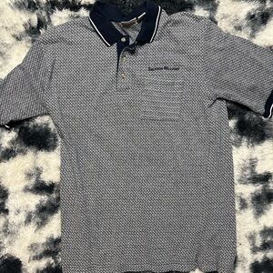 Vintage Sherwin Williams Black and White Polo Shirt